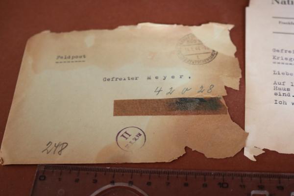 alter Feldpostbrief der NSDAP Ortsgruppe Südend  Gau Hessen-Nassau 1944